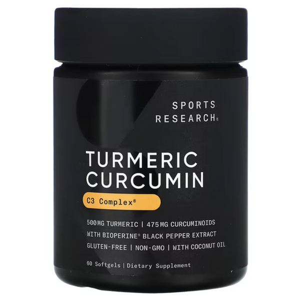 Sports Research C3 Complex Turmeric Curcumin 500 mg Куркума (куркумін) 60 Softgels, 60 шт