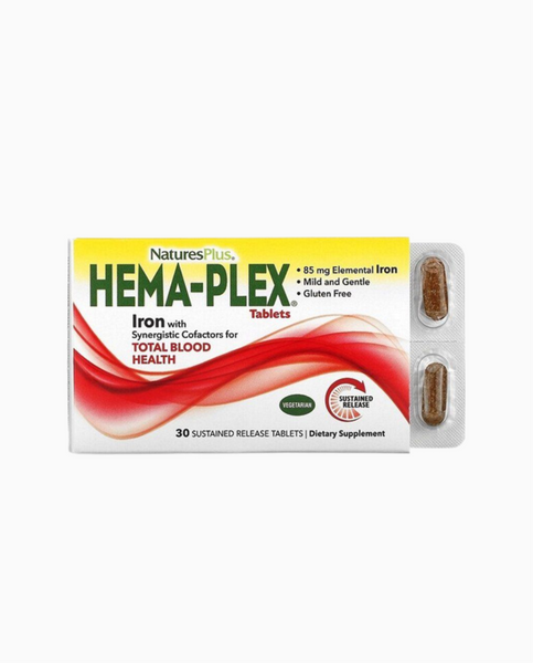 Nature's Plus Hema-Plex Комплекс із залізом 30 Sustained Release Tablets, 30 шт