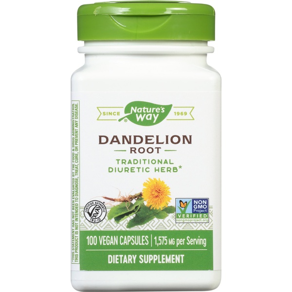 Nature's Way Dandelion Root Корінь кульбаби 525 mg 100 Vegetarian Capsules, 100 шт