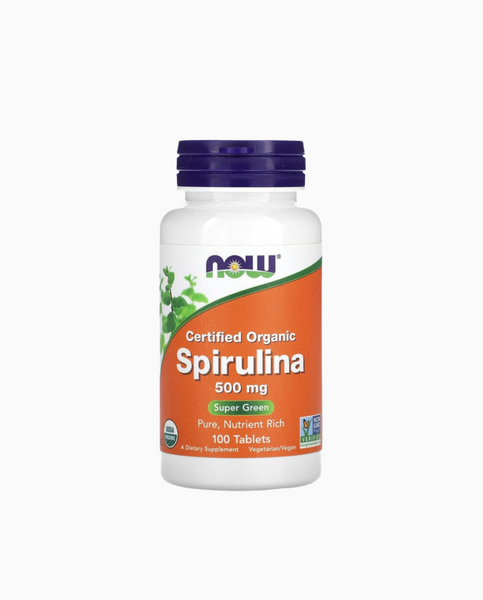 Now Foods Spirulina Сертифікована Органічна Спіруліна 500 mg, 100 шт