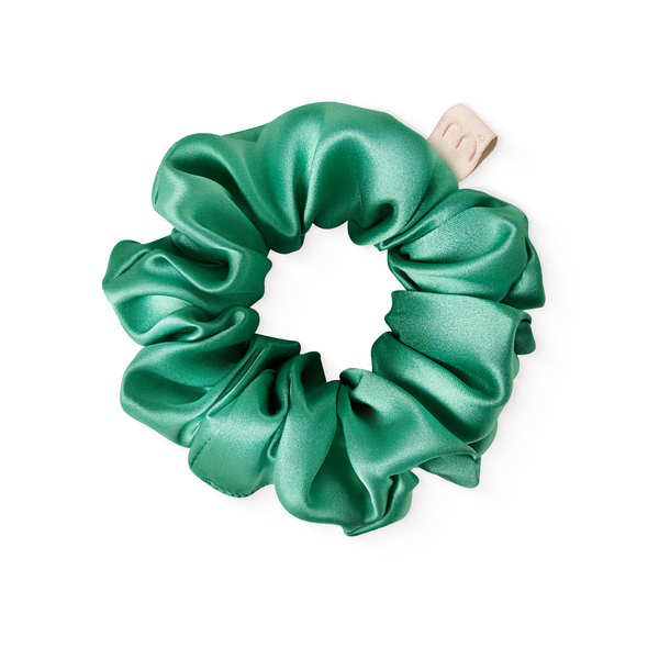 MON MOU SILK LARGE SCRUNCHIE WHITE Об'ємна зелена резинка з натурального шовку 1 шт, 1 шт