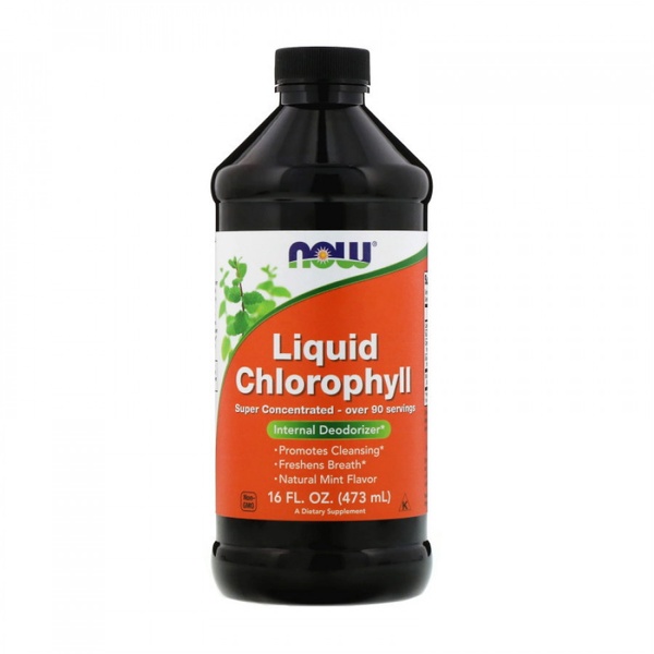 Now Foods Liquid Chlorophyll Mint Flavor Хлорофіл рідкий з м'ятним смаком, 473 ml