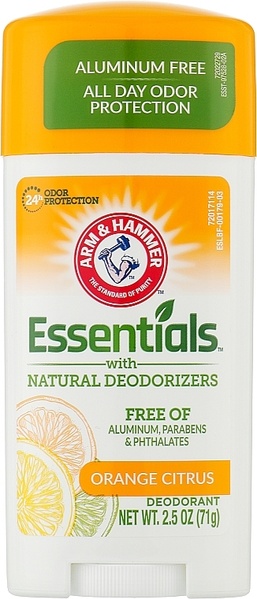 Arm & Hammer Essentials with Natural Deodorizers Orange Citrus Натуральний дезодорант 71 g, 71 g