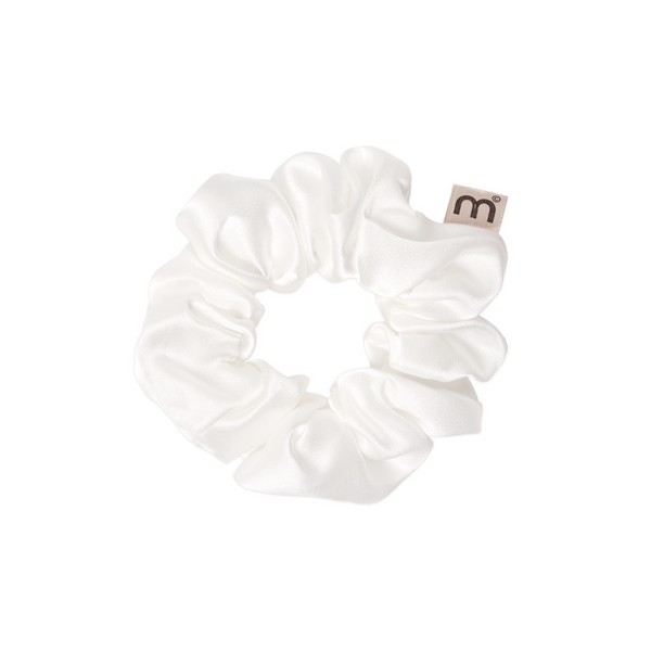 MON MOU SILK LARGE SCRUNCHIE WHITE Об'ємна біла резинка з натурального шовку 1 шт, 1 шт