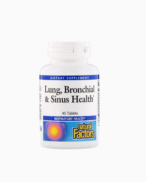 Natural Factors Lung, Bronchial & Sinus Health Здоров'я легенів, бронхів і носових пазух 45 Tablets, 45 шт