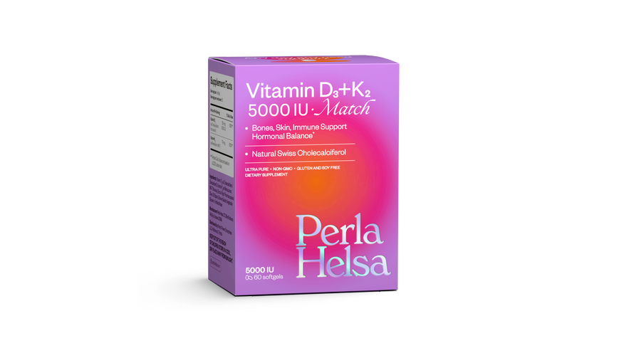 Perla Helsa Вітамін D3 + K2 MATCH 5000 IU + 75 mcg 60 капсул, 60 шт