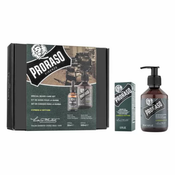 Proraso Duo Pack Oil + Shampoo Cypress & Vetyver Набір для бороди