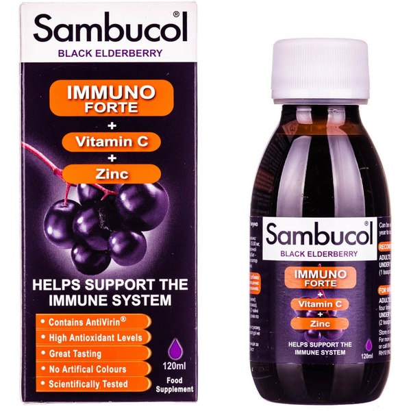 Sambucol Immuno Forte Syrup Самбукол Імуно Форте з вітаміном С + Цинк 120 ml, 120 ml