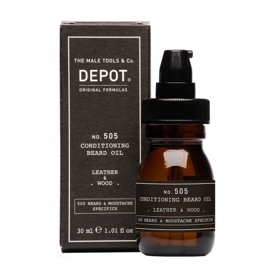 DEPOT 505 Conditioning Beard Oil "Leather & Wood" Олія для бороди "Шкіра та дерево" 30 ml, 30 ml