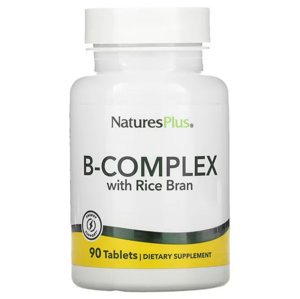 Nature's Plus B-Complex with Rice Bran Комплекс вітамінів групи B з рисовими висівками 90 tablets, 90 шт