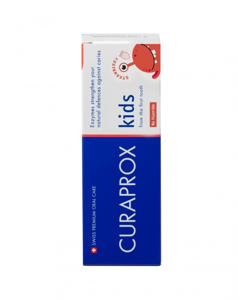 Curaprox Toothpaste Strawberry (Flouride Free) Зубна паста дитяча без фтору зі смаком полуниці, 60 ml