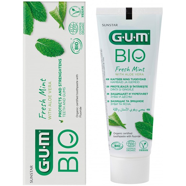 GUM Bio Fresh Mint Toothpaste with Aloe Vera Органічна зубна паста 75 ml, 75 ml