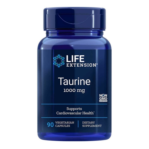 Life Extension Taurine 1000 mg Таурин 1000 мг 90 vegetarian capsules , 90 шт