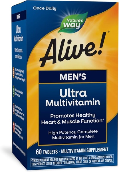 Nature's Way Alive! Once Daily Mens Ultra Potency Мультивітаміни для чоловіків 60 Tablet, 60 шт