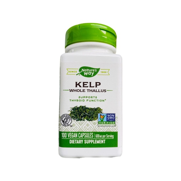 Nature's Way Kelp Whole Thallus Бурі водорості 600 mg 100 caps, 100 шт