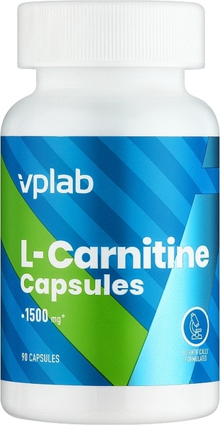 VPlab L-Carnitine 1500 mg Л-Карнітин 90 caps, 90 шт