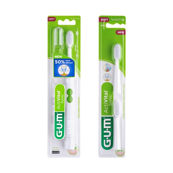 GUM Activital Sonic Daily Насадки для електричної зубної щітки білі, 2 шт