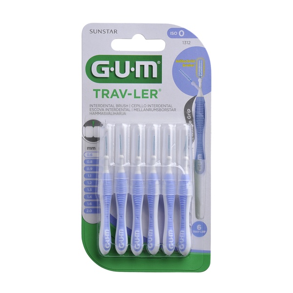 GUM Sunstar Interdental Brush 0,6 мм Trav-Ler Набір міжзубних щіток 6 Uds, 6 шт