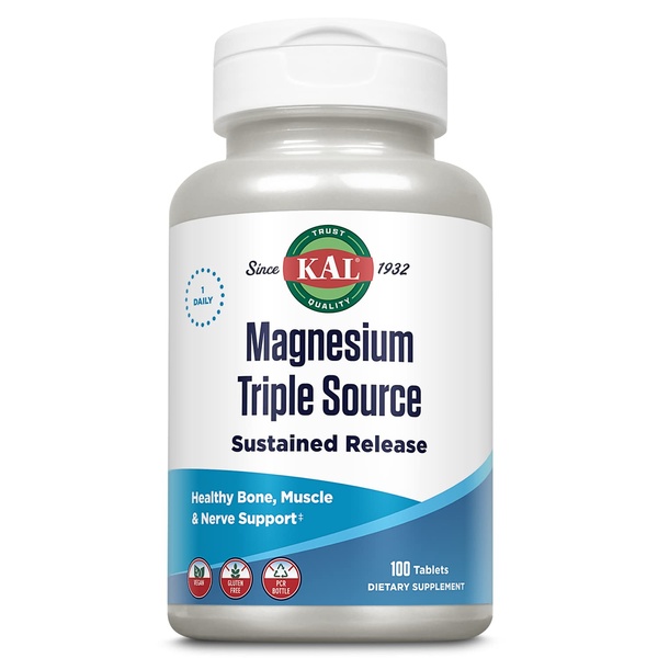 KAL Magnesium Triple Source SR Потрійне джерело магнію 500 mg 100 Tablets, 100 шт