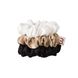 MON MOU SILK MEDIUM SCRUNCHIES SET BLACK, WHITE, BEIGE Набір середніх резинок 3 шт 0127 фото 1