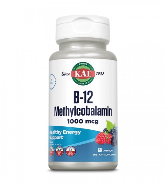 KAL B-12 Methylcobalamin 1000 mcg Вітамін В-12 Метилкобаламін 60 Lozenges, 60 шт