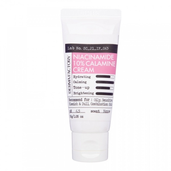 Derma Factory Niacinamide 10% Calamine Cream Заспокійливий нормалізуючий крем 30 g, 30 g