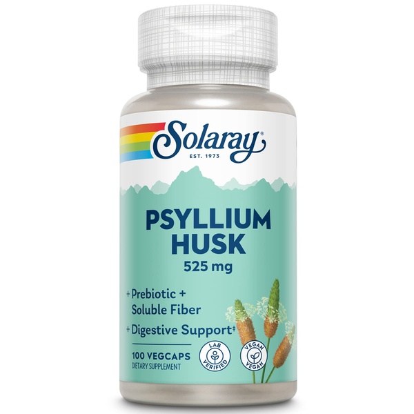 Solaray Psyllium Husk Лушпиння насіння подорожника 525 mg 100 VegCaps, 100 шт