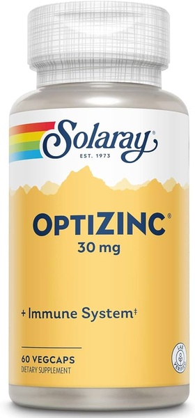 Solaray OptiZinc 30 mg Біодобавка для імунної системи 60 VegCap, 60 шт