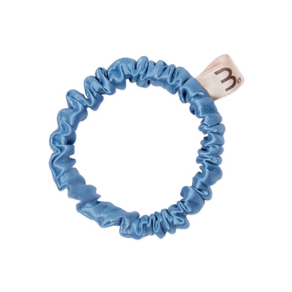 MON MOU SILK SLIM SCRUNCHIE BLUE Тонка блакитна резинка з натурального шовку 1 шт, 1 шт