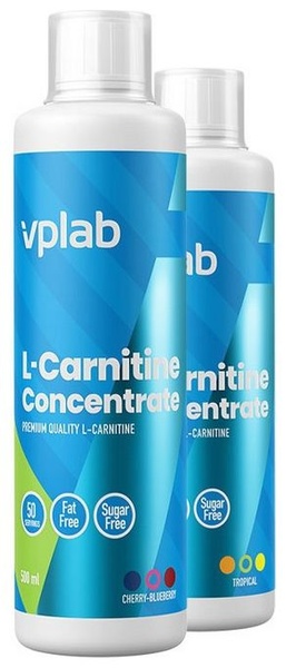 VPLab L-Carnitine Concentrate Cherry Blueberry Л-карнітин Чорниця, 500 ml