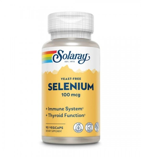 Solaray Selenium 100 mcg Yeast-Free Селен 100 мкг 90 veg caps, 90 шт