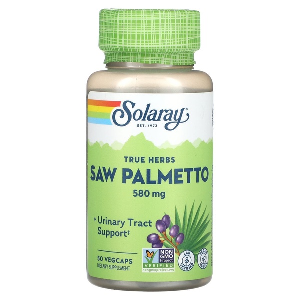 Solaray True Herbs Saw Palmetto 580 mg Ягоди сереної 50 VegCaps, 50 шт