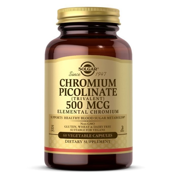 Solgar Chromium Picolinate 500 mcg Хром піколінат 500 мкг, 60 шт