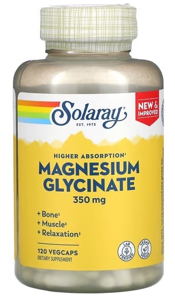 Solaray Magnesium Glycinate 350 mg Гліцинат магнію 120 Veg Caps, 120 шт