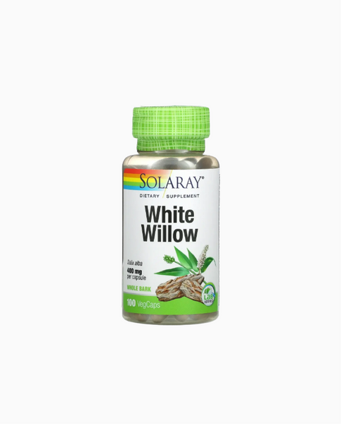 Solaray White Willow Кора Білої Верби 400 mg 100 capsules, 100 шт