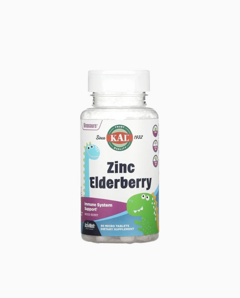 KAL Zinc Elderberry ActivMelt Mixed Berry Цинк зі смаком бузини 90 Micro Tablets, 90 шт