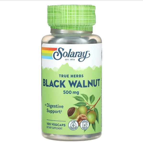 Solaray True Herbs Black Walnut Чорний горіх 500 mg 100 Veg Caps, 100 шт