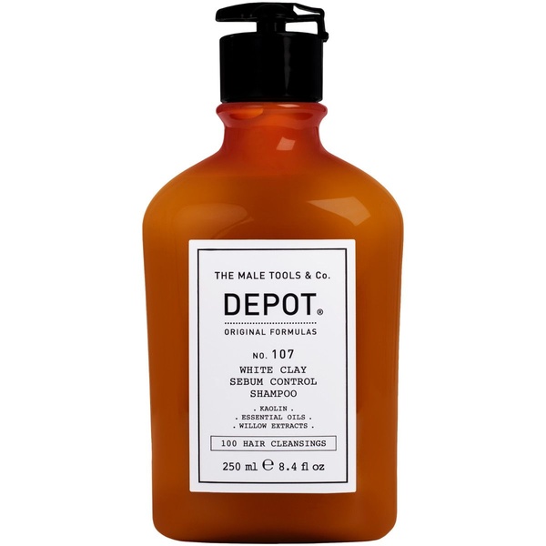 DEPOT 107 White Clay Sebum Control Shampoo Шампунь для контролю виділення жиру на шкірі голови 250ml, 250 ml