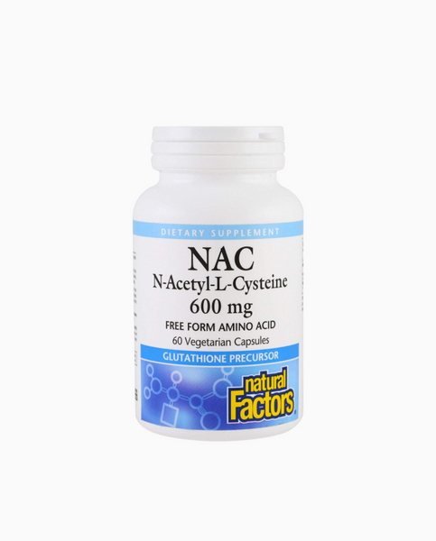 Natural Factors NAC N-ацетил L-цистеїн 600 mg 60 vegetarian capsules, 60 шт