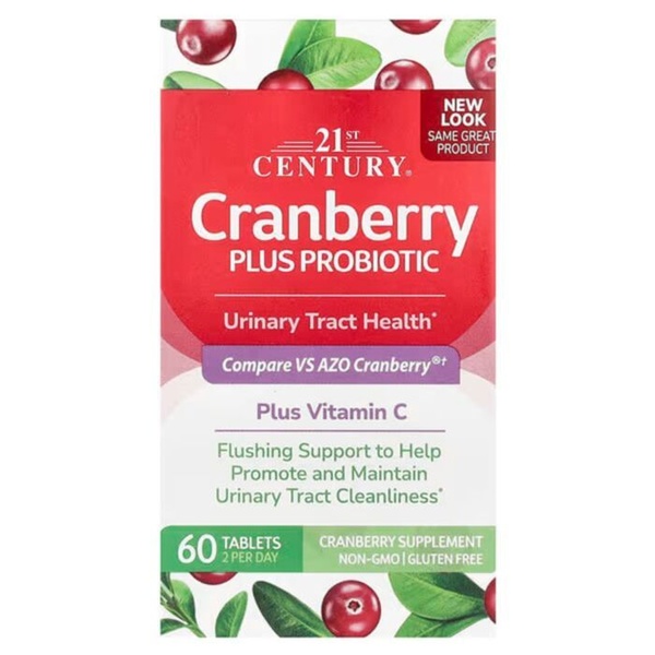 21st Century Cranberry Plus Probiotic Журавлина з пробіотиками 60 tabs, 60 шт