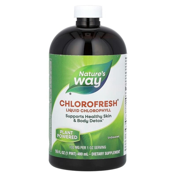 Nature's Way Chlorofresh Liquid Chlorophyll Unflavored Рідкий хлорофіл з нейтральним смаком 480 ml, 480 ml