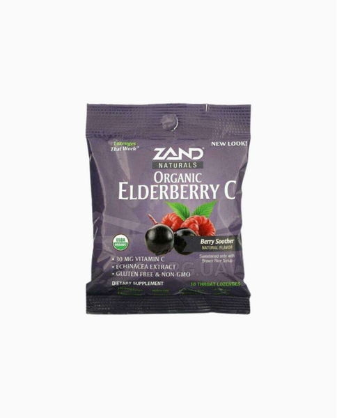 Zand Organic Elderberry C Berry Soother Чорна Бузина, 15 шт