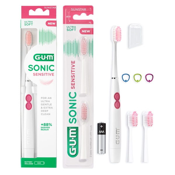 GUM Sonic Sensitive Brush Електрична зубна щітка для чутливих зубів, 1 шт