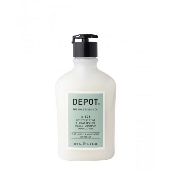 DEPOT 501 Moisturizing & Clarifying Beard Shampoo Шампунь для бороди Вишукана шавлія 250 ml, 250 ml