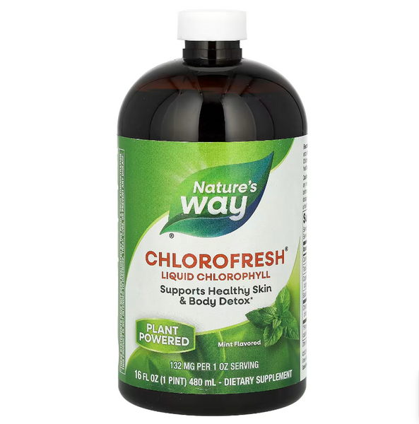 Nature's Way Chlorofresh Liquid Chlorophyll Mint Рідкий хлорофіл 132 mg 16 fl oz 473.2 ml, 473 ml