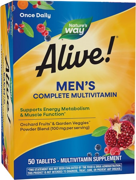 Nature's Way, Alive! Men's Energy Complete Multivitamin Мультивітаміни для чоловіків 50 Tablets, 50 шт