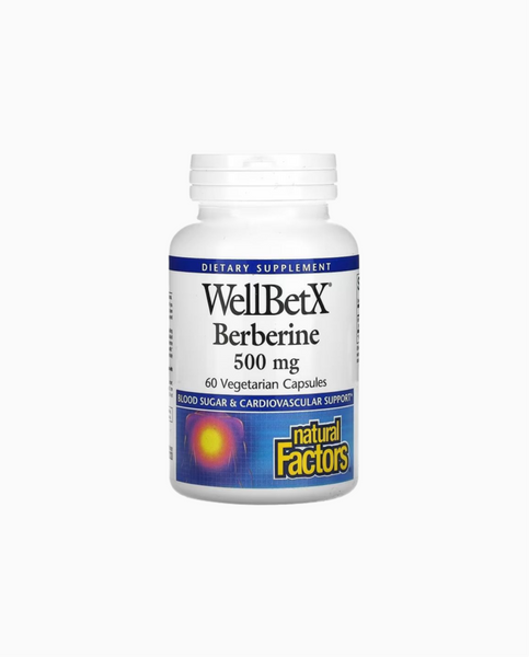 Natural Factors WellBetX Berberine Берберин 500 mg 60 Vegetarian Capsules, 60 шт