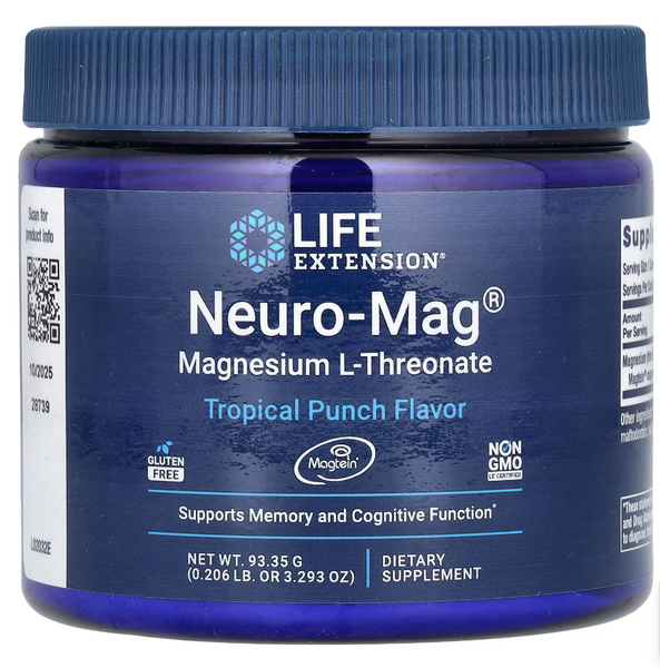 Life Extension Neuro-Mag 144 mg Powder Магній L-треонат 93 g, 93 g